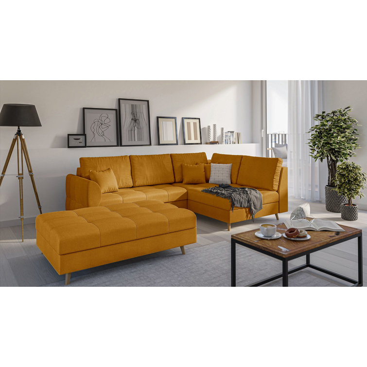 Hykkon Knutsford Scandinavian Corner Sofa with Footstool & Reviews